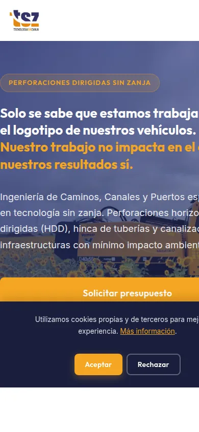 TSZ Internacional | vista móvil