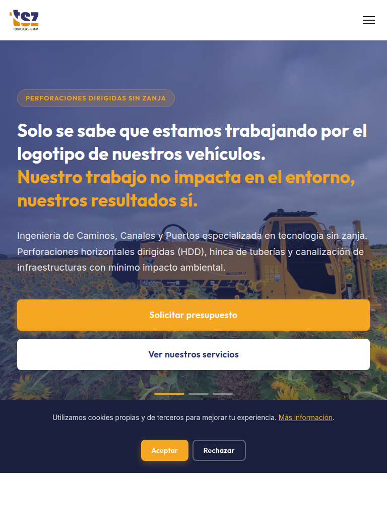 TSZ Internacional — vista tablet